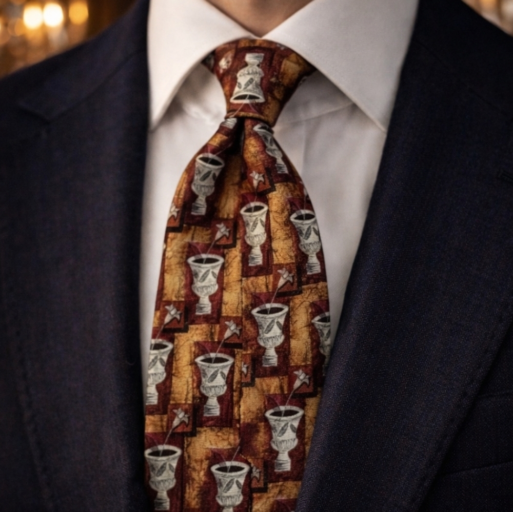 ERMENEGILDO ZEGNA Exclusive Design 100% Silk Printed Tie